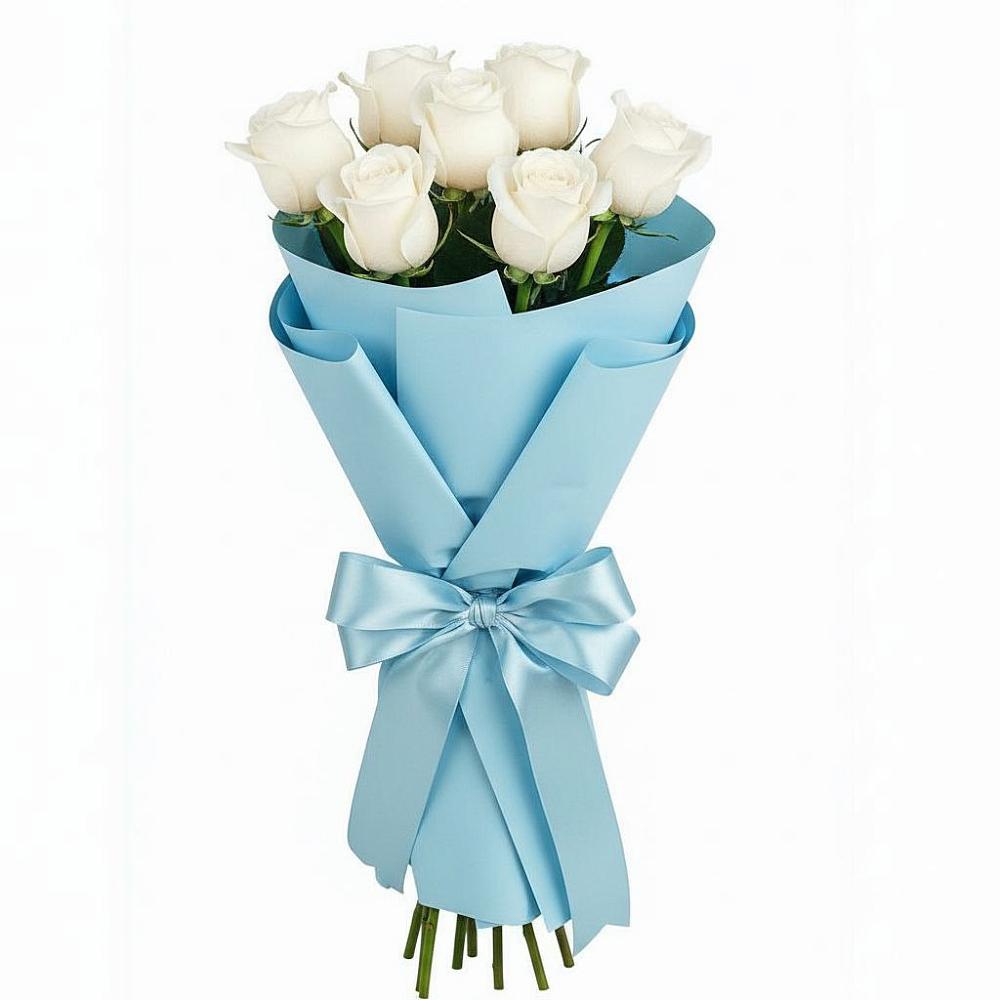 Букет 7 белых роз Проуд в Центральный