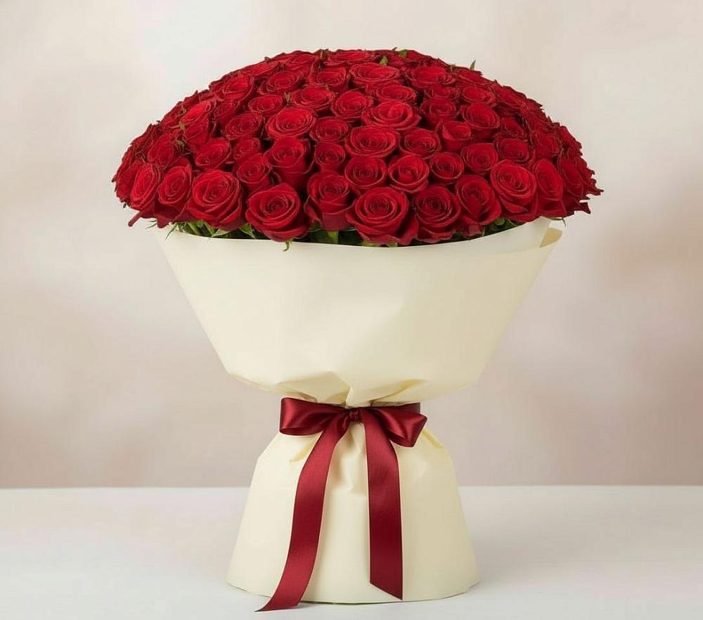Букет 101 Красная роза Милано в Центральный