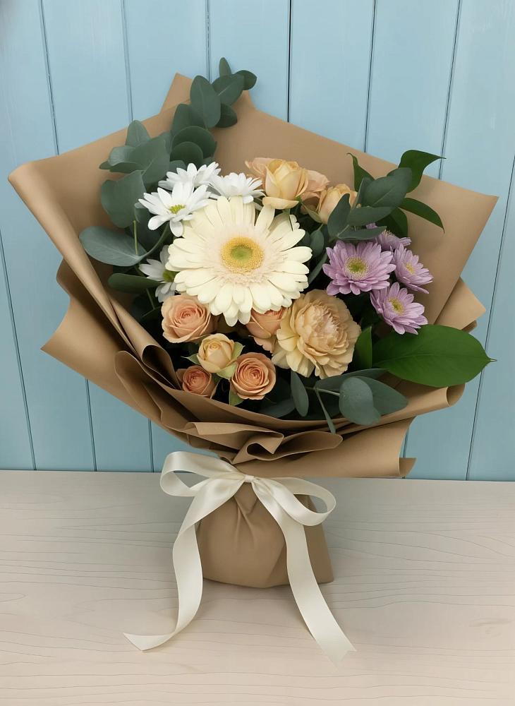 Букет цветов из: Герберы и Хризантемы в Центральный
