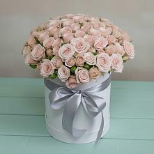 Цветочная композиция из Розы в шляпной коробке в Центральный