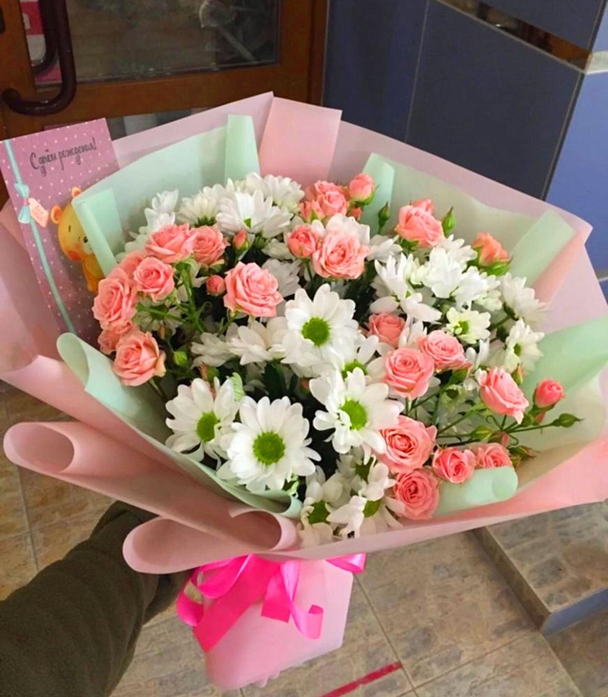 Букет цветов из: Розы и Хризантемы в Центральный