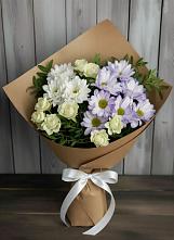 Букет цветов из:  Хризантемы и Розы в Центральный