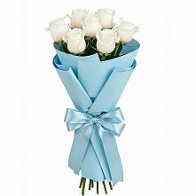 Букет 7 белых роз Проуд в Центральный