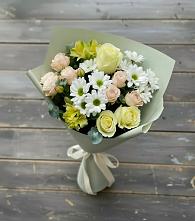 Букет цветов из:  Альстромерии, Розы и Хризантемы в Центральный